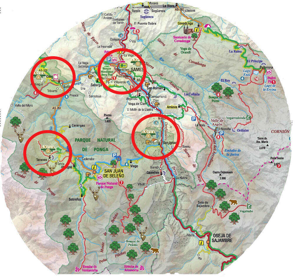Mapa Situación Casas Rurales Axtur